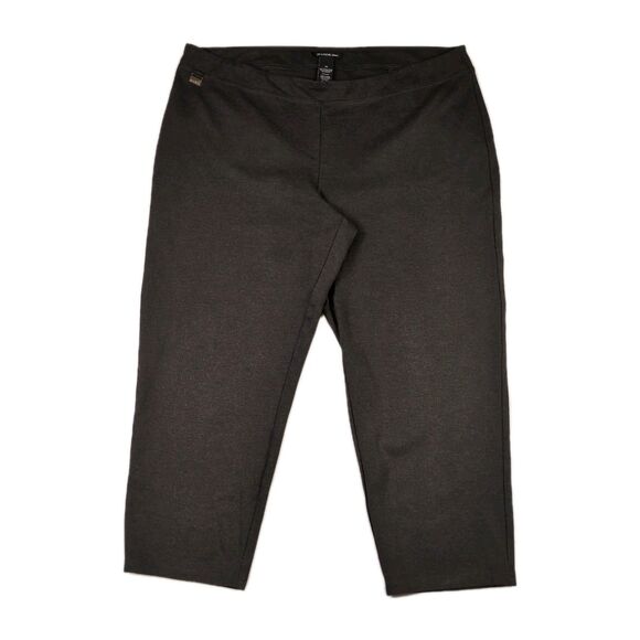 Zac & Rachel Womens 3X Ponte Leggings Charcoal Gray Stretch Pants Lounge Office - Picture 1 of 9